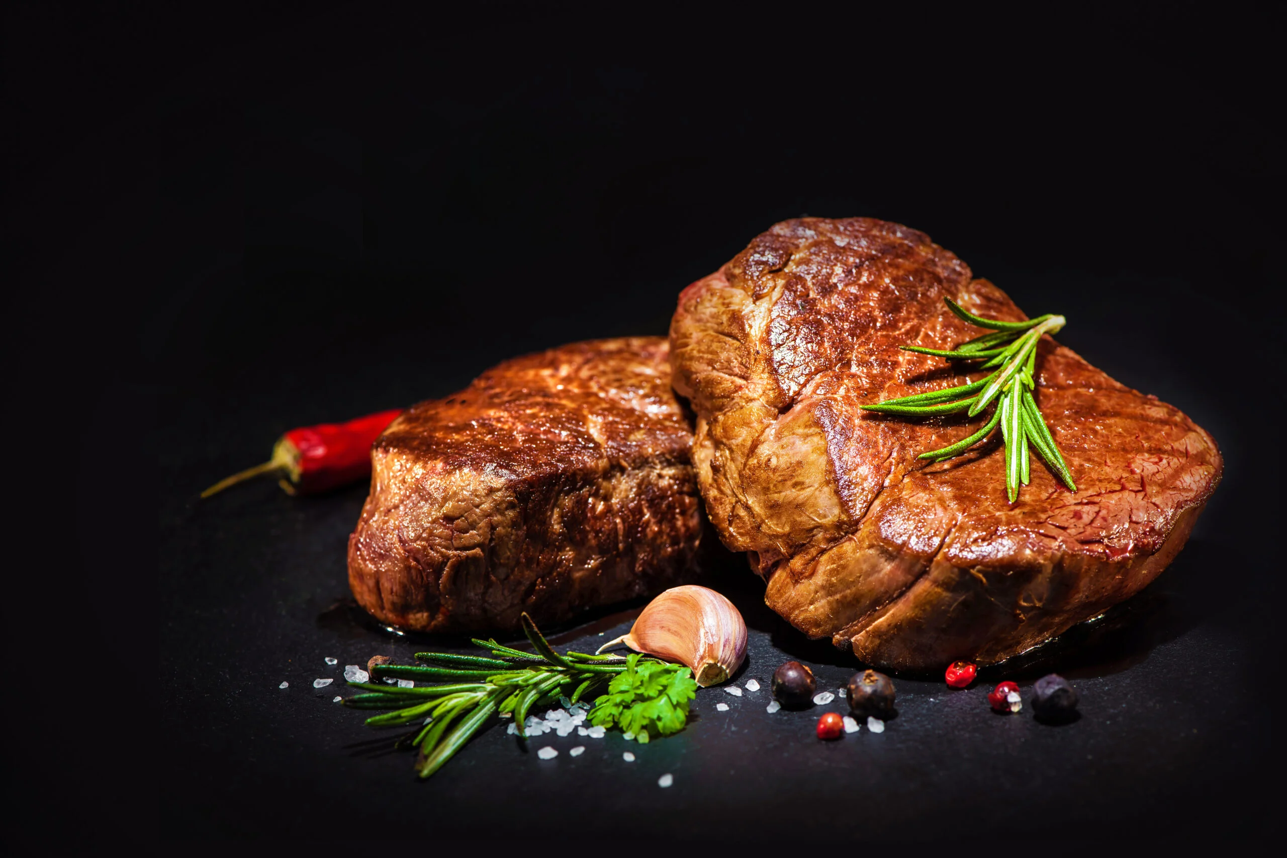 Gegrilde steaks met kruiden